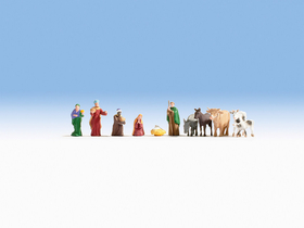 Décors miniatures : Coffret crèche de Noël en découpe laser - 1:87 H0 - Noch 65620