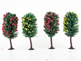 4 arbres fruitiers miniatures 10 cm 1:87, HO - Jordan 6B