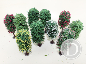 Végétation miniature : 10 arbres feuillus 10-13 cm 1:87 - Jordan 7A