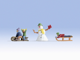 Figurines miniatures : Enfants à la neige - 1:43 - Noch 17921