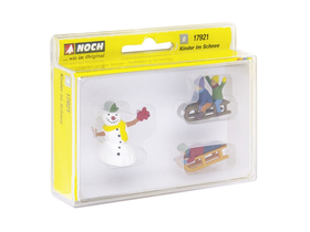 Figurines miniatures : Enfants à la neige - 1:43 - Noch 17921