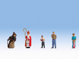 Personnages miniatures : Jour de la Saint Nicolas - 1:87 HO - Noch 15923 - diorama.fr