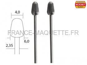 Outil modélisme - 2 fraises en acier wolfram-vanadium ø 4,0 mm -PROXXON 28723