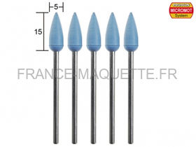 Outil modélisme - 5 polissoirs élastiques en silicone en forme de cône ø 5,0 mm - PROXXON 28288