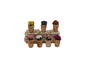 7 pots de fleurs assortis  pour crèches, dioramas, décors de paysages divers - FR-D/20016/S