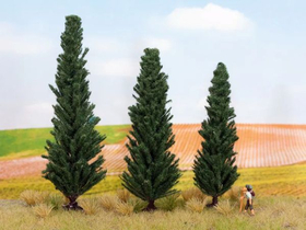 Végétation miniature : 3 Cyprès 10, 11 et 13 cm - Noch 21998