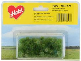 Végétation miniature : Heki 1803 : 100 touffes d'herbe miniature 6mm vert foncé