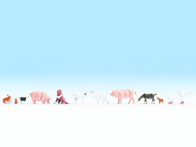 Figurines miniatures :  Animaux a la ferme - Noch 15711