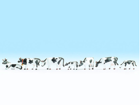 Figurines miniatures : Vaches noires et blanches - Noch 15721