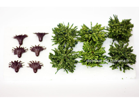 Buissons miniature verts 3 cm - échelle O ; 1:22,5