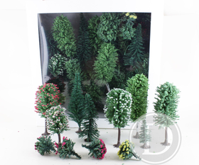 JORD-4A - 50 sapins miniatures et arbres 3-12 cm 1:160, N