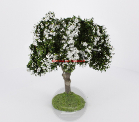 Arbre fleuri blanc 15 cm - décors pour crêches