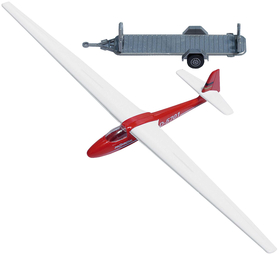 Avion miniature : Planeur rouge avec remorque - 1:87 HO - Busch 1154