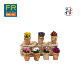 7 pots de fleurs assortis  pour crèches, dioramas, décors de paysages divers - FR-D/20016/S