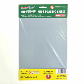 Outillage de modélisme - Feuilles plastique 0,5 mm HIPS - Master tools 08002