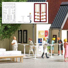 Tables hautes avec une serveuse HO 1/87 - Busch 01831