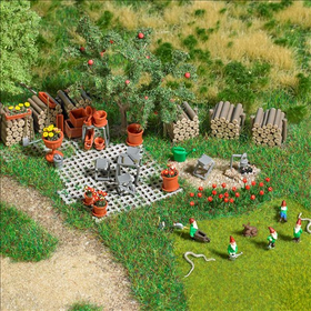 Accessoires miniatures : Set de jardin au 1/87 - Busch 1835 - 01835