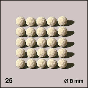 25 Boules d'éponge ø 8 mm