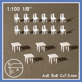 Tables et chaises 1:100