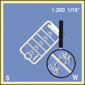 Bicyclettes 1:200- miniature pour décors d'architecture