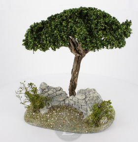 Décors crèche et pin parasol 15 x 10 x 18 cm - FR 28044