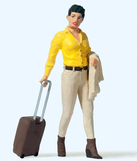 Figurines miniatures : Voyageur avec valise à roues 1:22,5 - G - Preiser 45525
