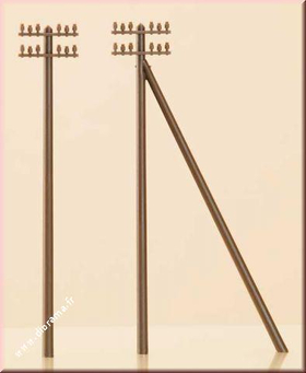 12 poteaux télégraphiques miniatures