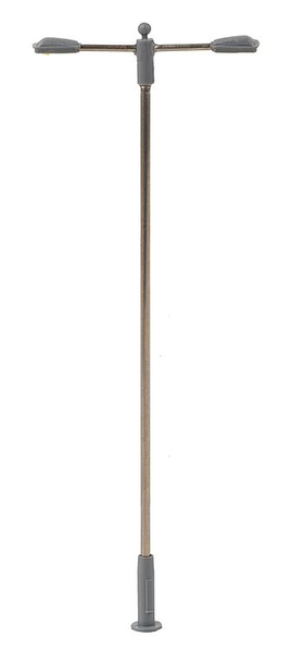 Éclairage miniature : Éclairage public LED, lampe en prolongement, deux bras - 1:87 HO - Faller 180203
