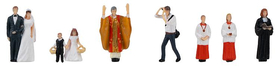 Figurines : Mariés avec prêtre - 1:87 H0 - Faller 151610