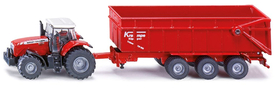 Véhicule miniature : Tracteur Massey Ferguson avec remorque 1/87 - Siku 10184400001