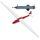 Avion miniature : Planeur rouge avec remorque - 1:87 HO - Busch 1154