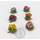 6 buissons fleuris tachetés pour crèches, dioramas, décors de paysages divers