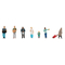 Figurines : 7 passants aux courses 1/87 HO - Faller 151642
