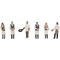 Figurines : 6 membres de personnel de restauration 1/87 HO - Faller 151692