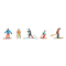 Figurines miniatures : 5 personnages aux sport d'hiver 1/87 HO - Faller 151650
