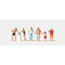 Figurine minature : A la buvette au 1/87 HO avec 6 personnages et 1 table - Merten 0212524