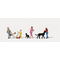 Figurine minature : École canine HO 1/87 avec 4 personnages et 5 chiens - Merten 0212589