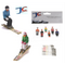 Miniatures de 6 personnages assis avec skis - 1:32 : JC collection 54200-5677