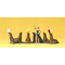 Personnages miniatures - 6 otaries et une dompteuse au 1/87 HO - Preiser 20260