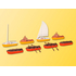 Embarcations miniatures : Ensemble de 8 bateaux - 1:87 H0 - Kibri 39159