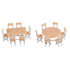 2 Tables et 12 chaises miniatures ‐ Époque III : 1946/1977 - 1:87 HO - Faller 180957