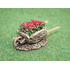 Accessoires de crèche : 1 Brouette miniature de fleurs rouges - FR 21122Ro