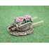 Accessoires de crèche : 1 Brouette miniature de fleurs roses - FR 21122Ro