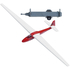 Avion miniature : Planeur rouge avec remorque - 1:87 HO - Busch 1154