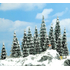 Végétation miniature : Assortiment de 20 sapins enneigés 1/87 - Busch 06466